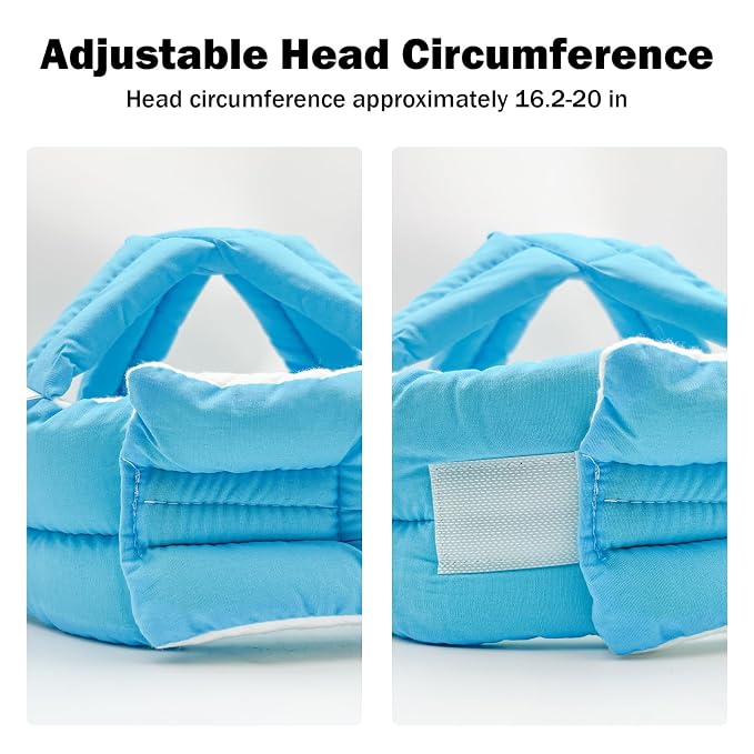 Baby Head Protector Baby Helmet for Crawling Walking, No Bumps Safety Head Adjustable Protective Cap for Walking, Playing (Blue)