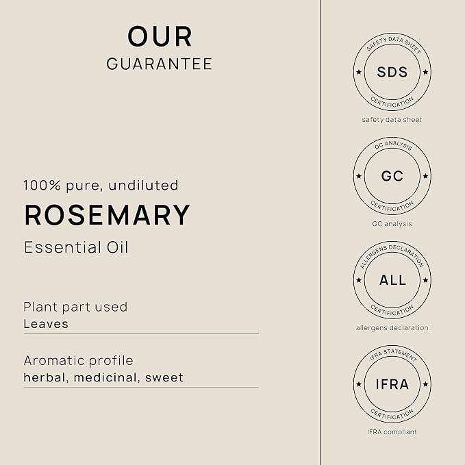 VINEVIDA Rosemary Essential Oil - 32 oz - Undiluted - DIY Candle Scents - Bulk for Soap Making
