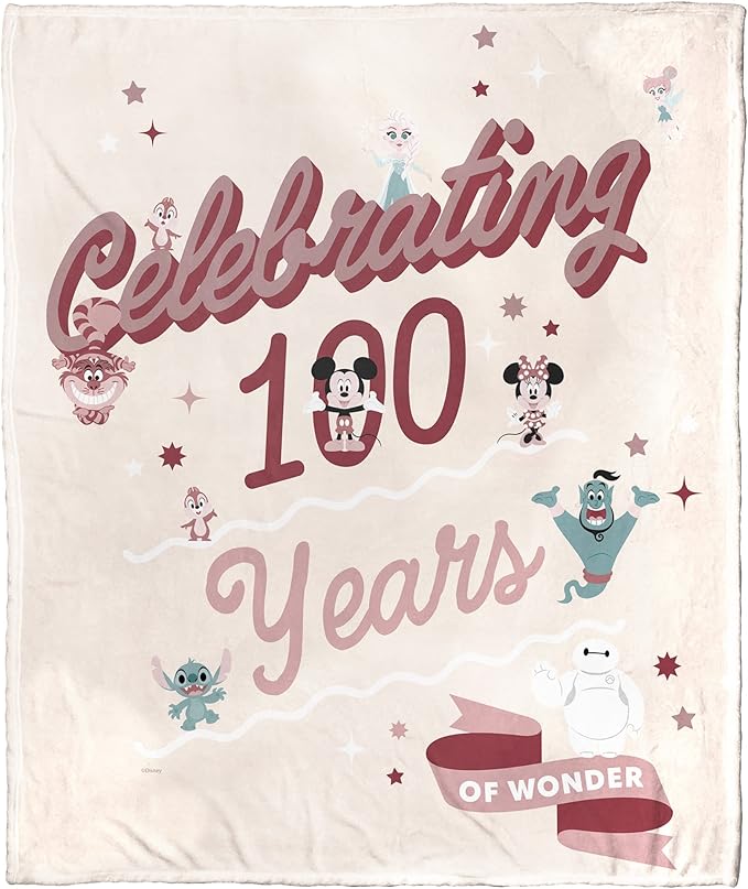 Northwest Disney 100 Silk Touch Throw Blanket, 50" x 60", Celebrate Wonder