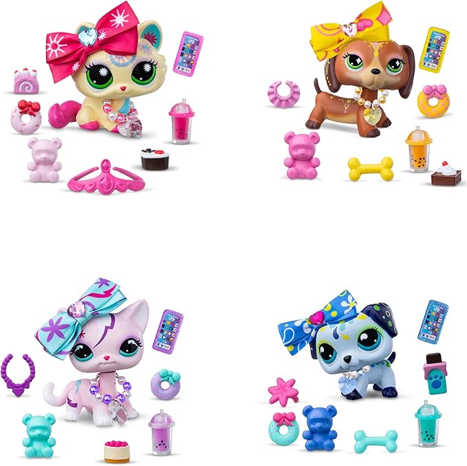 Littlest Pet Shop- Sweet & Stylish Bundle Set - Series 4 - Gen 7 Authentic LPS Bobble Head Toy Figure, Collectible Toy Animal, Ages 4+