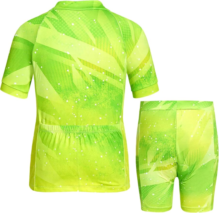 Gogokids Boys Cycling Jersey Set 3D Padded Bike Suit Kids Road Mountain Riding Shorts Bicycle Sportswear for 7-14Y
