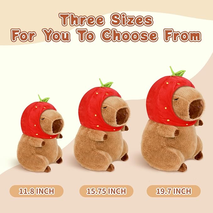 Capybara Plush 11.8 inch with Turtle Backpack Soft Capybara Stuffed Animals Capybara Hugging Gifts Capybara Doll Pillow for Kids Girls Toys (Turtle Capybara Brown 11.8 inch)