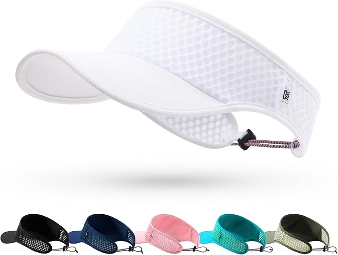Mesh Breathable Sports Visor - Men Women Adjustable Lightweight Quick Dry Sun Hat for Tennis, Golf, Running