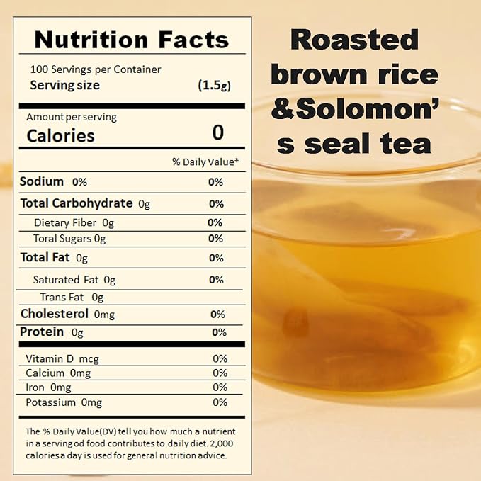 SONGWON Premium Nurungji Solomon’s Seal Tea – 100% Korean Toasted Rice & Solomon’s Seal, Nutty & Savory Flavor_100 Tea Bags (1.5g Each)
