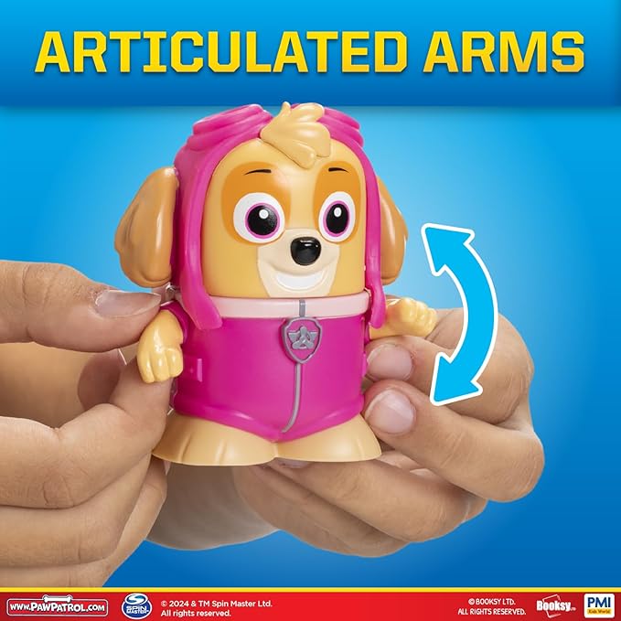 P.M.I. Booksy PAW Patrol Edition | 4-Pack Collectible Figures with Built-in Tiny Storybooks | Educational Toy Set for Kids | Officially Licensed by PAW Patrol (Assortment B)