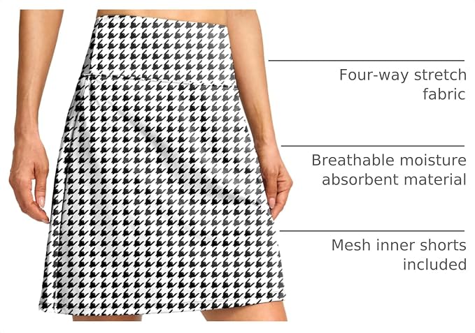 G Gradual 19" Skorts for Woman with Pockets High Waist Golf Skirt | Lightweight, Stretchy, Breathable, Tummy Control, Built-in Shorts, Athletic, Tennis, Pickleball, Casual Summer