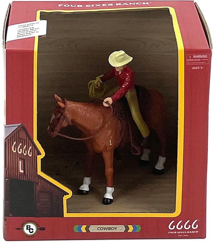 Big Country Toys Cowboy Figurine – Hand-Painted 1:20 Scale Ranch & Rodeo Collectible (6666 Ranch Cowboy and Quarter Horse)