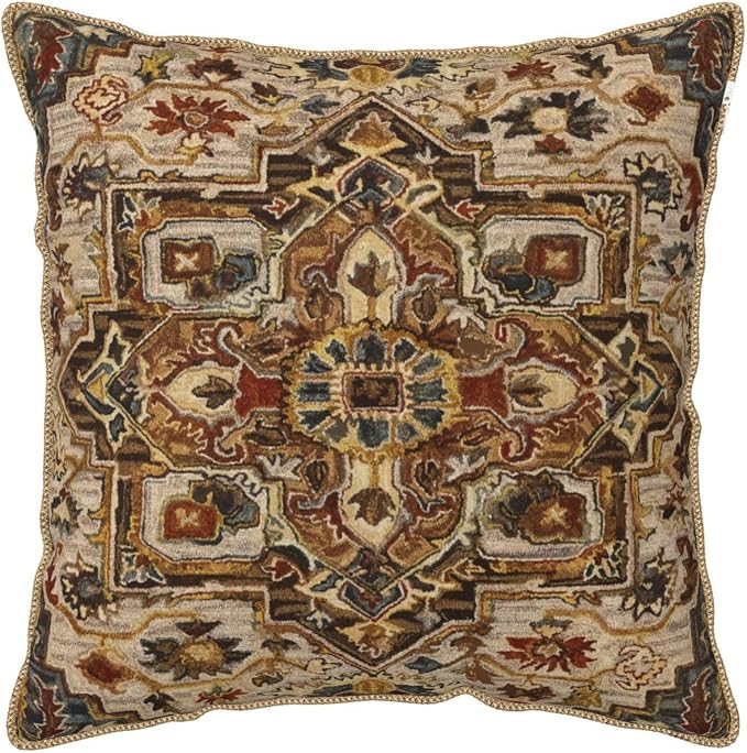 Terracotta Gold Vintage Velvet Pillow Covers 16x16 Inch Tan Brown Khaki Bohemian Tapestry Carpet Throw Pillows for Couch Soft Cushion Covers Pillowcase Aztec Boho Rug Pillow Cases for Bed Living Room