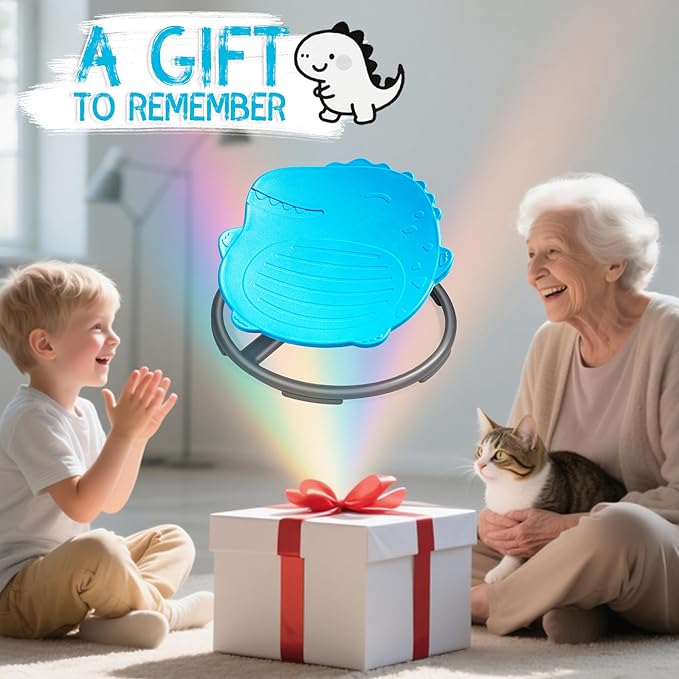 Dinosaur Spinning Chair for Autistic Kids – Sensory Spinning Toy, Spin Chair for Kids Autism, Sensory Swivel Seat for Balance, Coordination, Focus & ADHD Support, Autism Sensory Products (Blue)