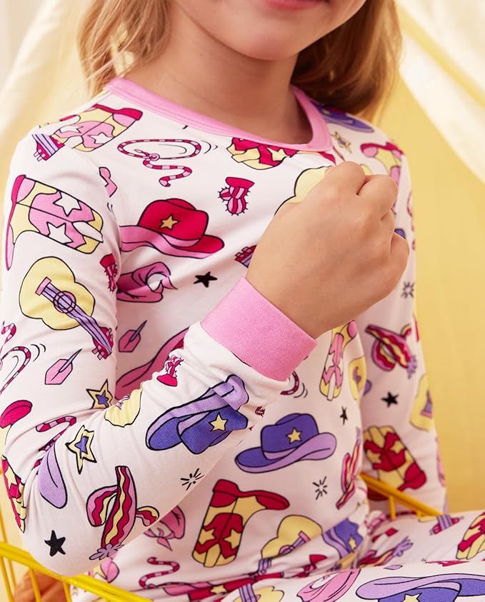 Bamboo Viscose Toddler Girls Kids Pajamas Unicorn Mermaid Pjs Long Sleeve Snug fit 12M-8Y 2pcs Soft Jammies
