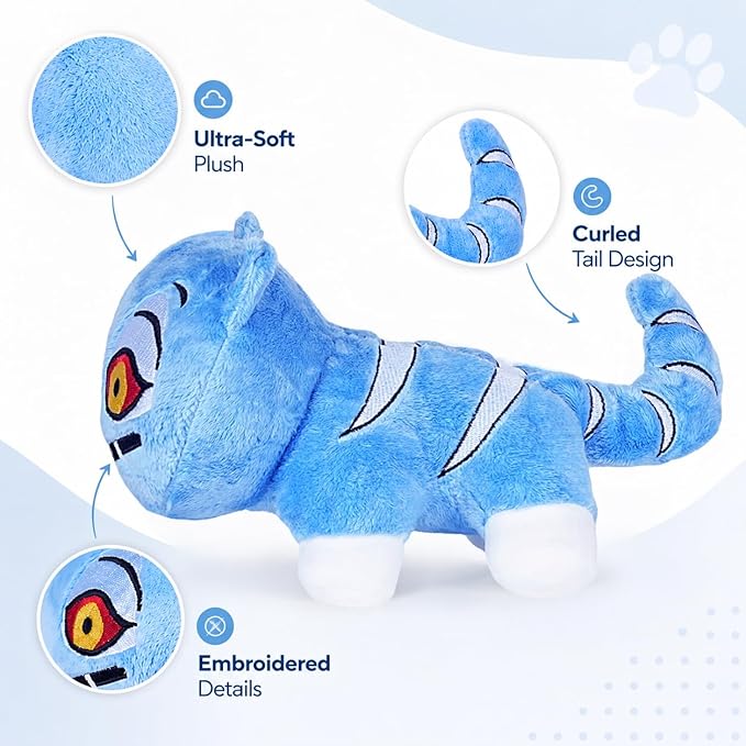 Blue Tiger Plush Toy, Soft Tiger Home Decor Animals Pillow, Ideal Gift for Kids and Adults