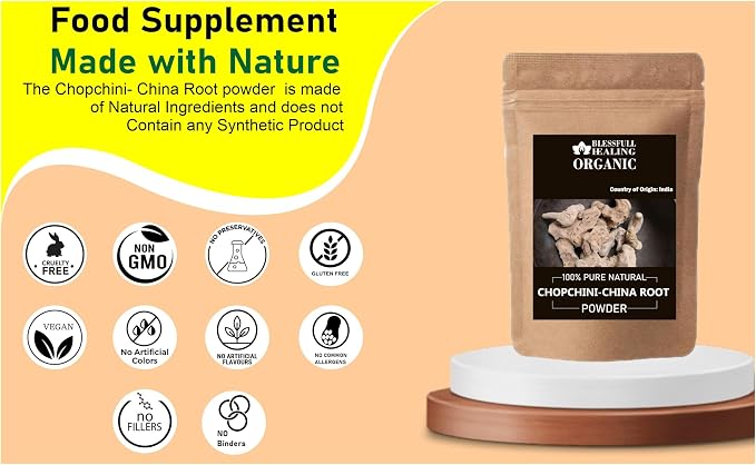 Blessfull Healing Organic Chopchini-China Root Powder 100% Pure Natural 100 Gram / 3.52 oz