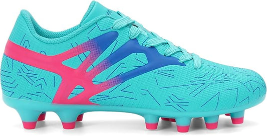 Kids Soccer Cleats Firm Ground - Lightweight Breathable Football Shoes for Boys Girls Youth Outdoor Training on Natural Grass