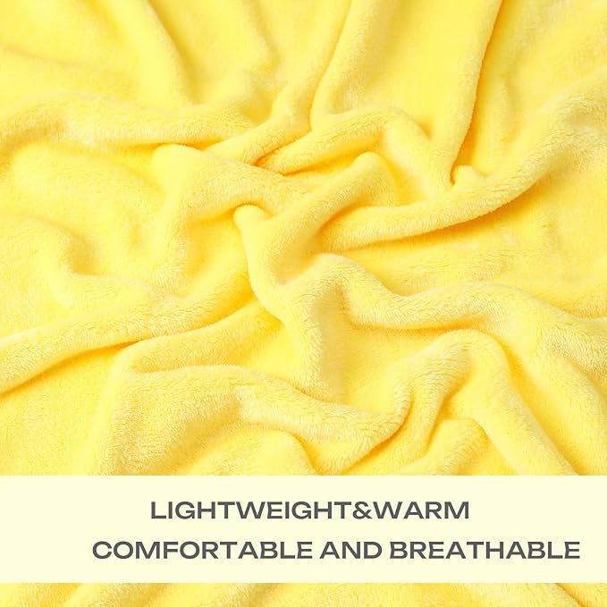 Yellow Fleece Plush Throw Blanket 90"x90"for Couch Sofa Fuzzy Cozy Flannel | Super Soft Lightweight Microfiber Blanket for Bed Chair bedroom Home Decor All Season,Birthday Gifts for Women Mom Adult