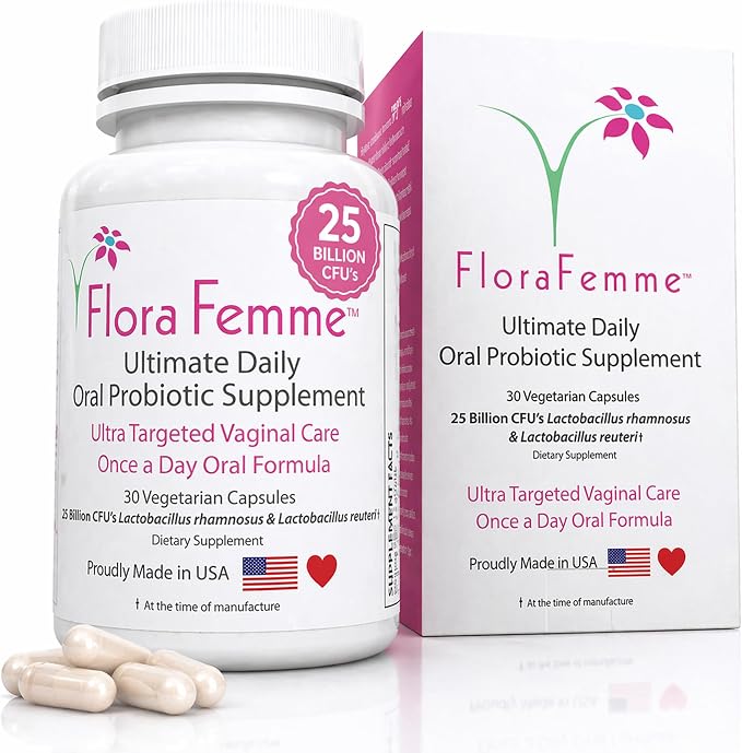 Vaginal Probiotic Oral Capsules for Women | 25 Billion CFU's Lactobacillus Reuteri & Rhamnosus | Helps pH Balance & Vaginal Microbiome Health | Non-GMO, Vegan, USA