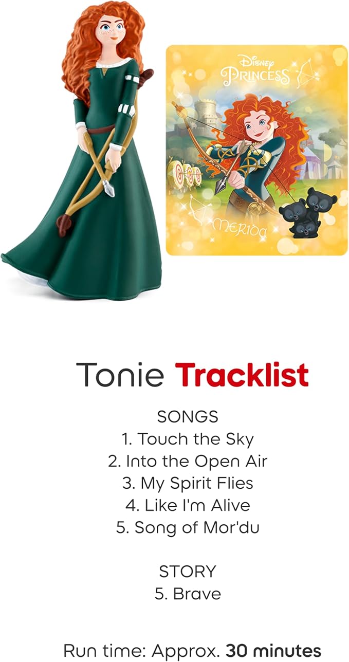 Toniebox 2 Audio Player Disney Princess Bundle for Kids 3+ with Ariel, Moana, Merida, and Belle - Sky Blue
