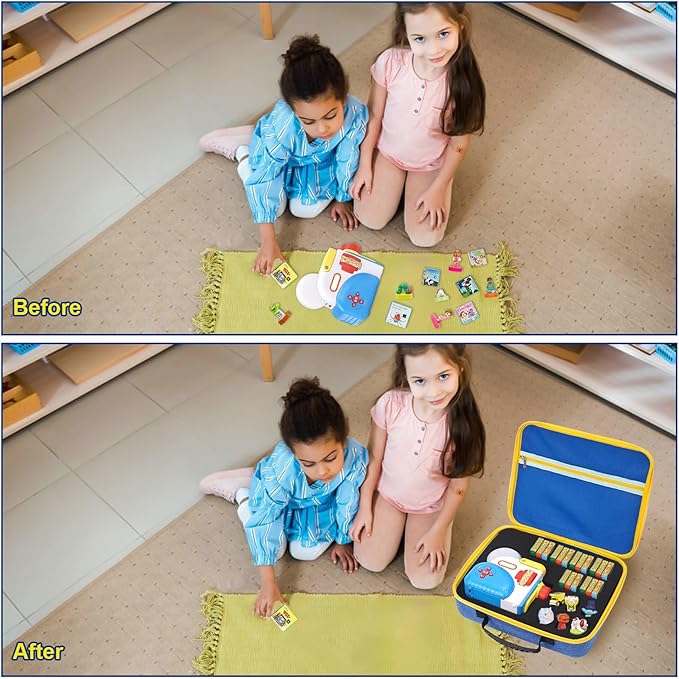 MGZNMTY Storage Case Compatible with Little Tikes Story Dream Machine Books for Kids, Storybook Projector Audio Play and Character Collection Toddler Toys Gifts Travel Box (Only Case) (Blue)