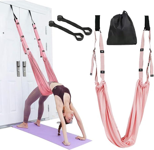 Yoga Stretching Strap,Stretching Equipment with Door Anchor,Back Stretcher for Back Pain, Flexibility Tensile Trainer for Dance Aerial Yoga Ballet Leg Stretching Exercise