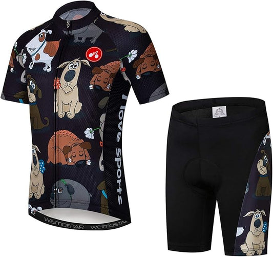 Children Cycling Jersey Set Clothing Boys Girls Shorts Pad Suits