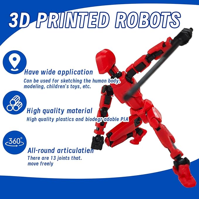 (Assembly Completed) Titan13 Action Figure, 4PCS Action Figures, Titan 13 Action Figure 3D Printed Robot Multi-Jointed Movable, Desktop Decorations for Game Lovers, Easter Basket Stuffers for Friends
