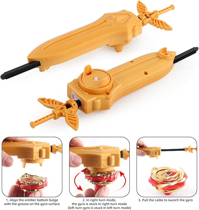 Battling Top Burst Launcher Game Set, 12 Spinning Tops Burst Gyros 2 Launchers with Storage Box Great Birthday Present for Boys Age 6 8 9 10+
