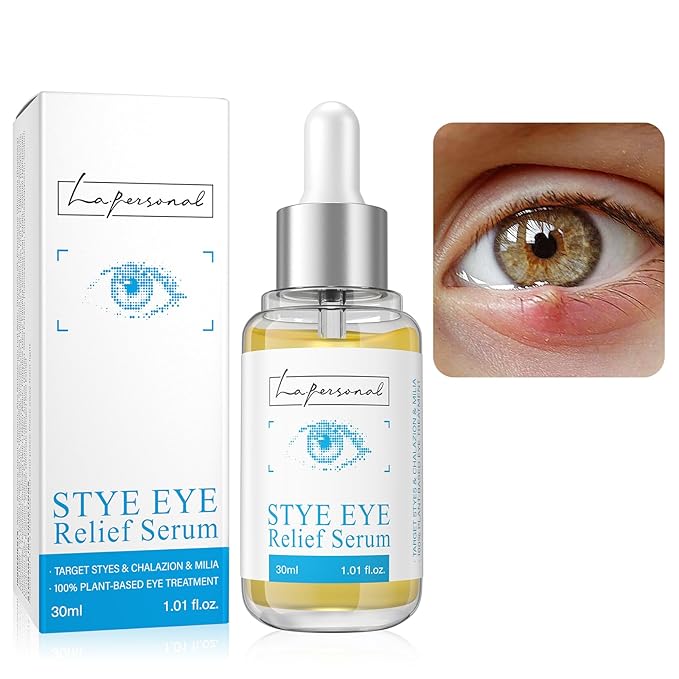 LA. PERSONAL Stye Eye Relief Serum for Eyelid Bumps, with Avocado Oil, Sea Buckthorn Oil & Caffeine, Gentle Formula 1.01 Fl Oz / 30 Ml