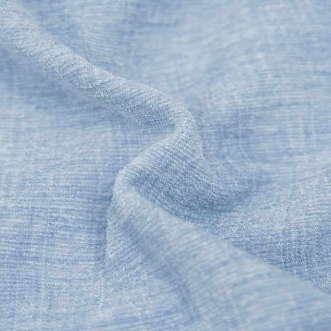 CaliTime Decorative Couch Throw Pillow Covers 22 X 22 Inches Baby Blue | Pack of 2, Cozy Chenille Cushion Cases for Sofa Bed Living Room Farmhouse Home
