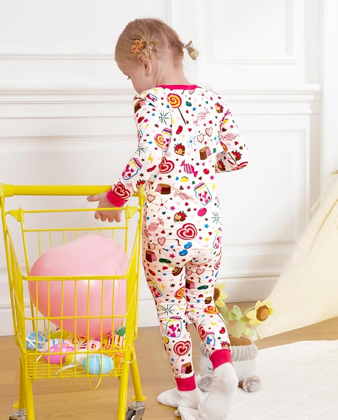 Bamboo Viscose Toddler Girls Kids Pajamas Unicorn Mermaid Pjs Long Sleeve Snug fit 12M-8Y 2pcs Soft Jammies