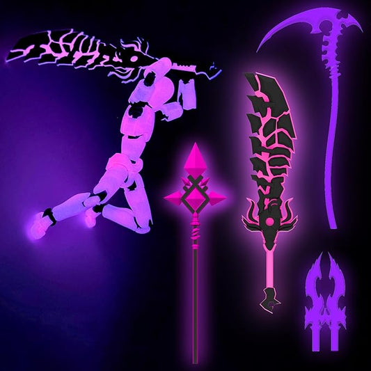 Glowing Titan 13 Action Figure Set Already Assembled, T13 Action Figures with Weapons Accessories 3D Printed T 13 Lucky Robo Dummy Nova 13 Action Figures, Figura de acción t13 (Rose Red)