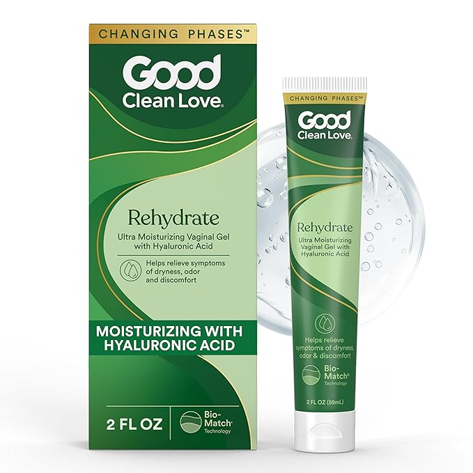 Good Clean Love Rehydrate Ultra Moisturizing Vaginal Gel, 2 Oz (1-Pack) | Water-Based, Ultra-Moisturizing Vaginal Gel With Hyaluronic Acid. Long-Lasting Relief From Dryness & Discomfort. Ph-Balanced