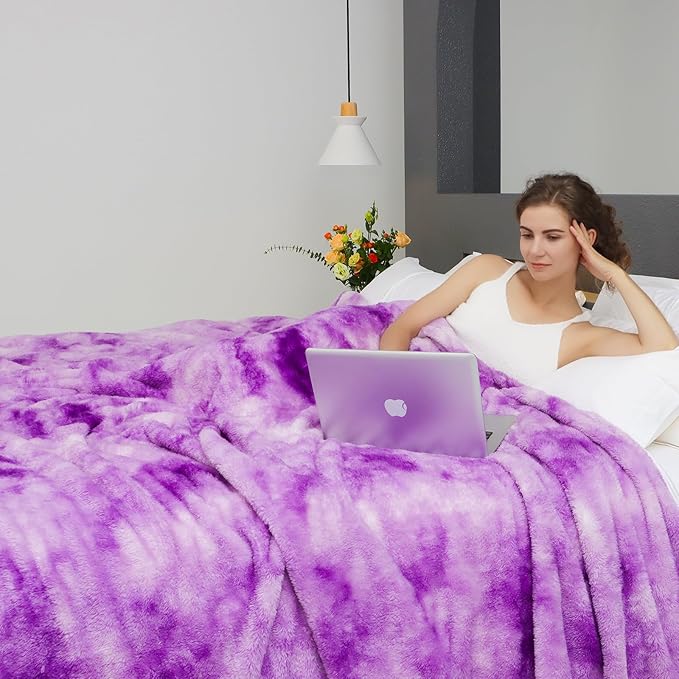 MUGD Big Blanket Fuzzy Soft Cozy Purple Throw Blanket Throw Blanket for Bed King Size