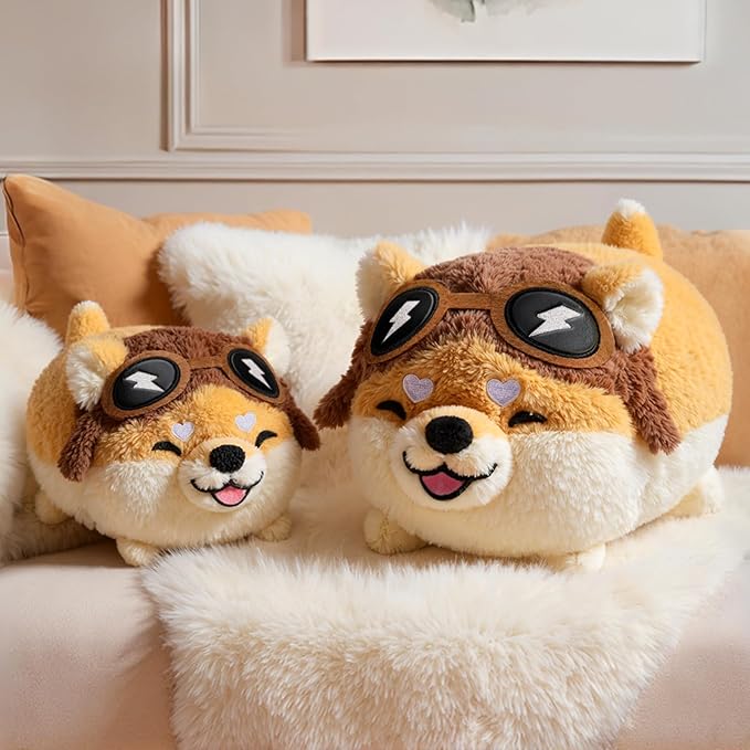 Mewaii Dog Plush, Cute Shiba Inu Plushies Pillow, Soft Puppy Stuffed Animal for Hugging, Anime Plushie Doll, Cute Stuff Toys Gift for Girls, Boys and Males (14 Inch)