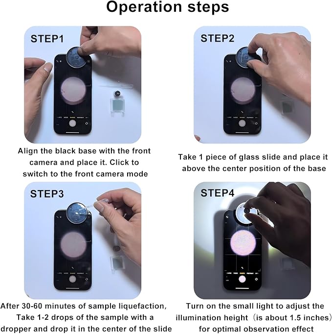 Phone Observation Sperm Magnifier Lens Kit with Storage Case,Cell Phone Lens attachments