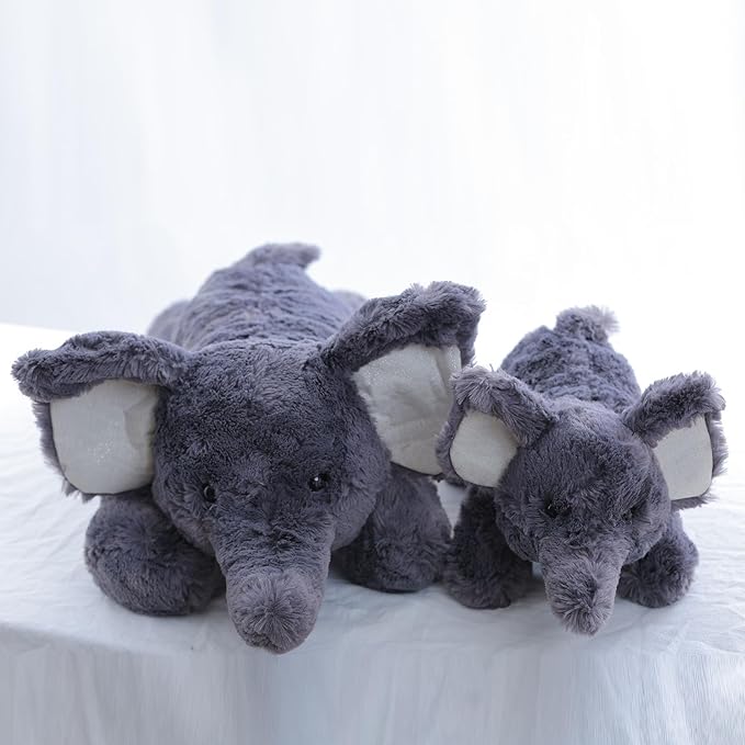 Elephant Stuffed Animal for Kids 15.7" 1.2Lbs, Soft Weighted Stuffed Animals, Huggable Weighted Elephant Plushie for Kids