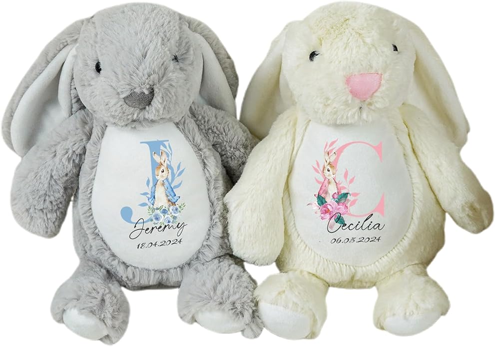 Custom Plush Bunny Keepsake Toy Hold Me Close Worry Hug Rabbit Personalized Stuffed Animal Doll Baby Shower Birthday Gift