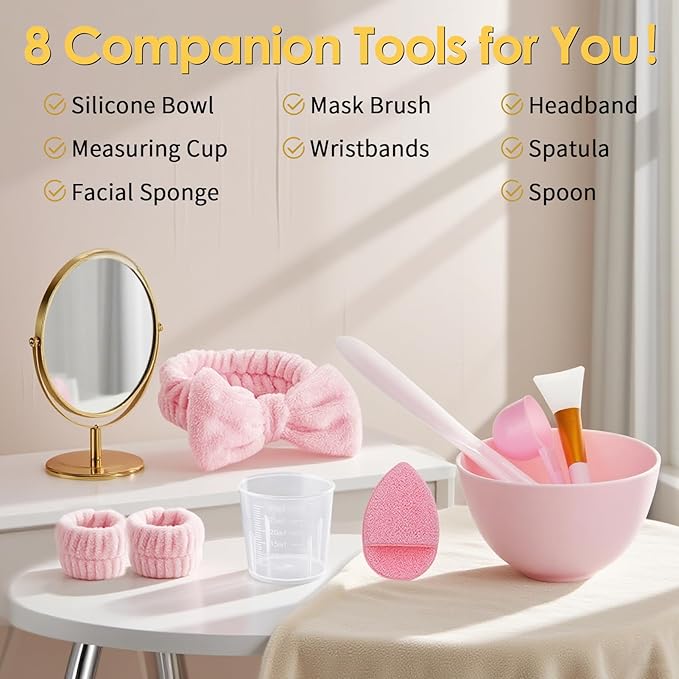 Powder Jelly Mask for Facials Professional, Peel Off Facial Mask for Hydrating & Moisturizing, Hydrojelly Mask for Women Men Skin Care, Home DIY Spa Use for All Skin with 24K Gold