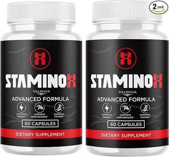 Valdivia (2 Pack) Staminox Capsules, Official Staminox Support Supplement Pills Reviews (120 Capsules)