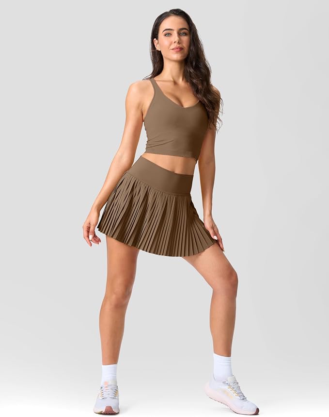 Pleated Tennis Skirt for Women with Pockets Shorts Women's High Waisted Lightweight Athletic Golf Skorts Skirts
