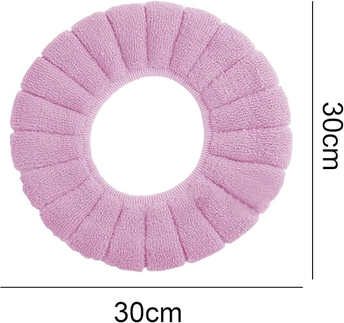 5 Pack Soft Washable Toilet Seat Covers, Thicker & Warmer Stretchable Cloth Pads for Bathroom, Cozy Pink Toilet Accessories Pink
