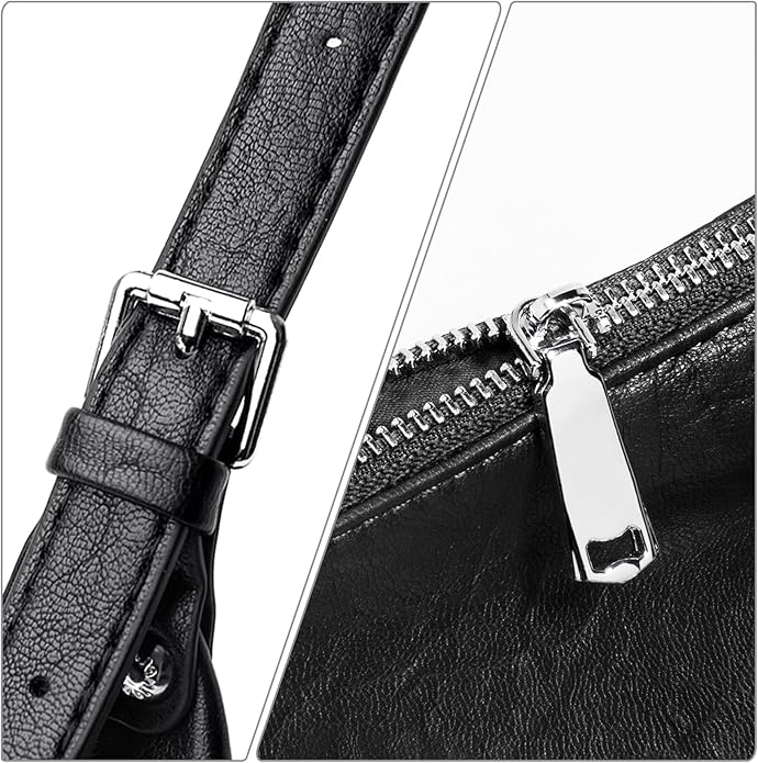 Women Shoulder Bag PU Leather Classic Trendy Purse with Adjustable Strap Chain Decoration