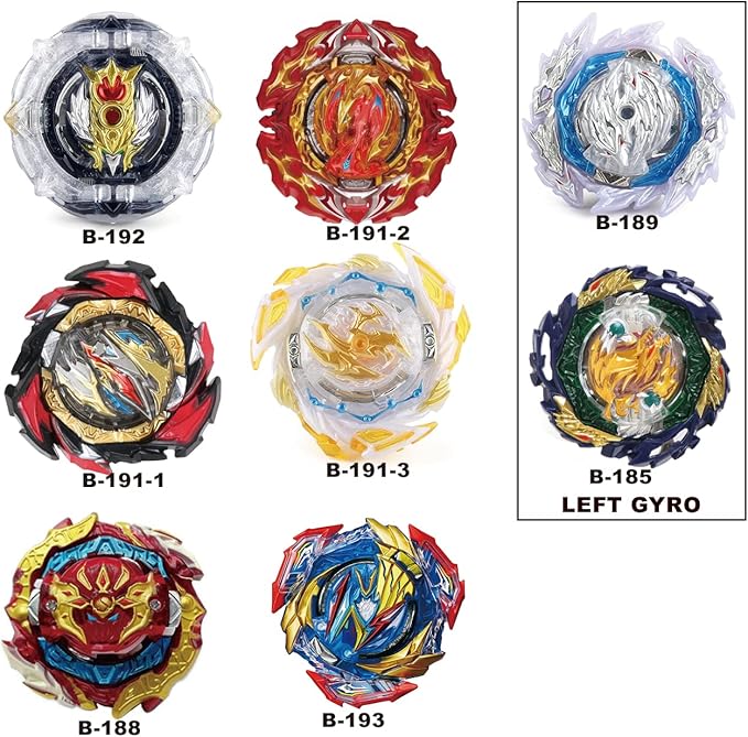 MUSTYBELT Battling Top Burst Gyro Toy Set Toy Gift for Children Boys Ages 6 8 10 12+ Combat Battling Game 12 Burst Spinning Tops 2 Two Way Launchers Grip Starter (BOZE-B8)