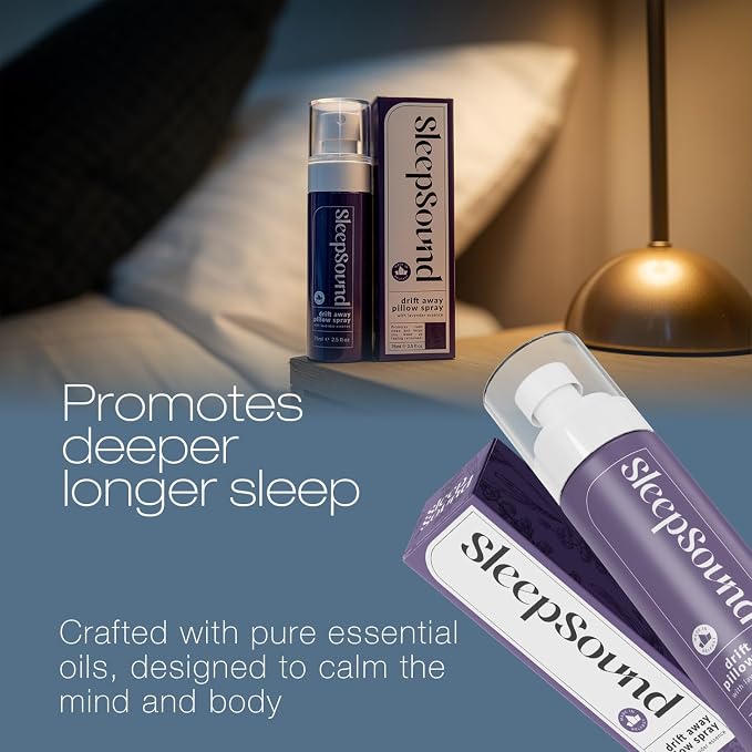 Sleep Sound Lavender Pillow Mist | Calming Bedtime Spray for Relaxation & Nighttime Routine | Long-Lasting Aromatherapy Mist Scent Bottle