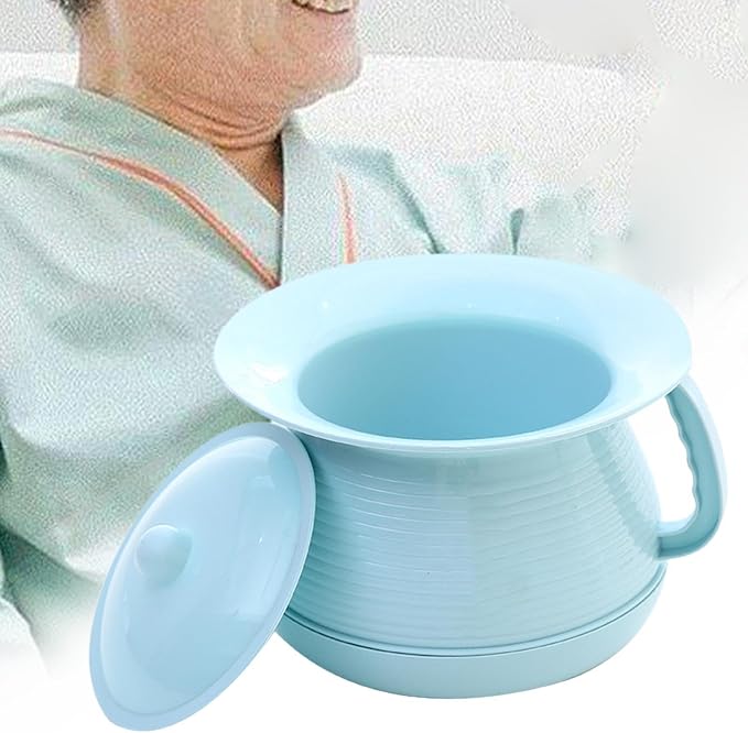 Spittoon with Lid for Kids Bedside Commode Bucket Chamber Pot Potty Pee Bucket for Household Bedroom Seniors Camping, Travel, Blue
