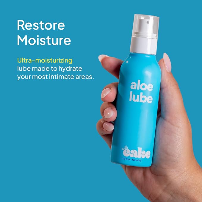 Hello Cake Aloe-Based Lube - Hypoallergenic, pH-Balanced Personal Lubricant – Hydrating, Moisturizing & Non-Sticky Glide for Men, Women, & Couples, 3.3 fl oz