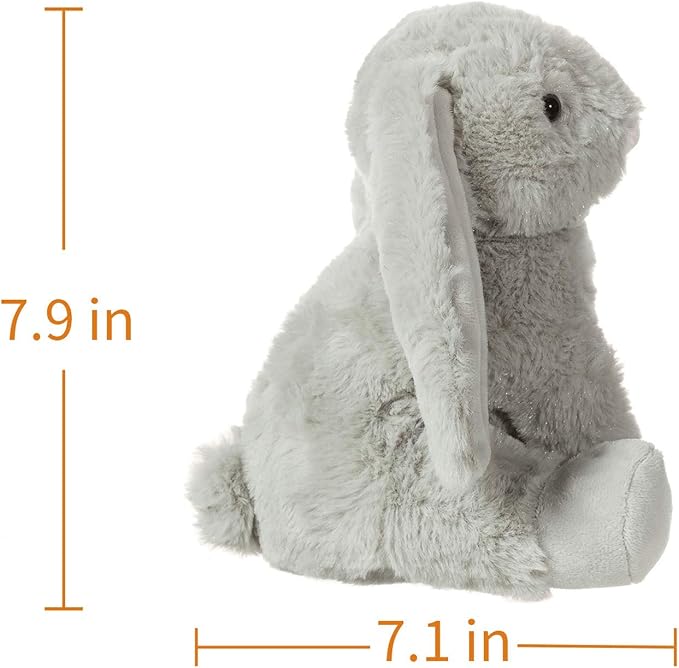 Apricot Lamb Toys Plush Grey Bunny Rabbit Stuffed Animal with Fluffy Soft Ears (Grey Bunny, 8 Inches)