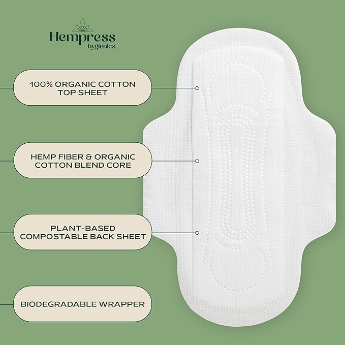 Organic Ultra Thin Pads for Women, 12 Count, Regular Flow, Ultra-Absorbent Cotton with Wings, Fragrance Free, Skin Friendly & Breathable Feminine Care, Menstrual Sanitary Napkins