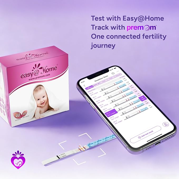 Easy@Home Ovulation & Pregnancy Test Strips Kit: 25 Ovulation Strips and 10 Pregnancy Tests – Accurate Fertility Tracker OPK | 25LH + 10HCG