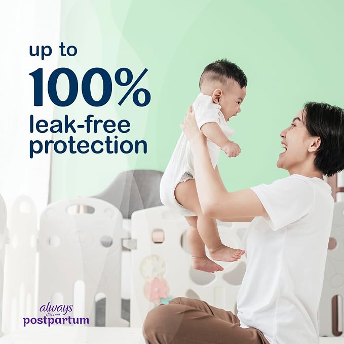 Always Discreet Postpartum, Reimagined Adult Diapers for Women, Maximum Absorbency Postpartum Underwear Size XL/XXL, Up to 100% Leak Free Bladder Leak Protection, 14 Count