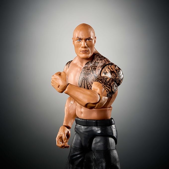 Mattel WWE Elite Action Figure & Accessories, Series #115 6-inch Collectible The Rock with 25 Articulation Points & Swappable Hands (Amazon Exclusive)
