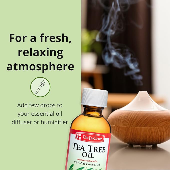 De La Cruz 100% Pure Australian Tea Tree Essential Oil - Steam Distilled for Aromatherapy - 1 FL OZ (3 Bottles)